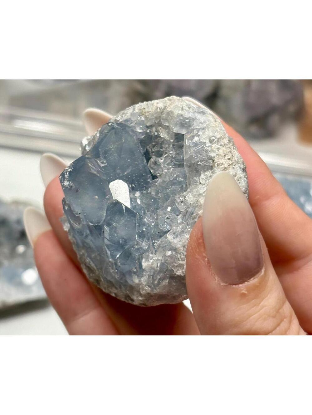 Natural Celestine Cluster | Sky Blue Celestite Crystal | Raw Mineral